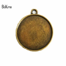 BoYuTe (40 Peças/lote) 25 MM Cabochon Base de Bandeja de Jóias Acessórios Peças de Bronze Antigo Do Vintage Banhado A Prata Preto Pingentes