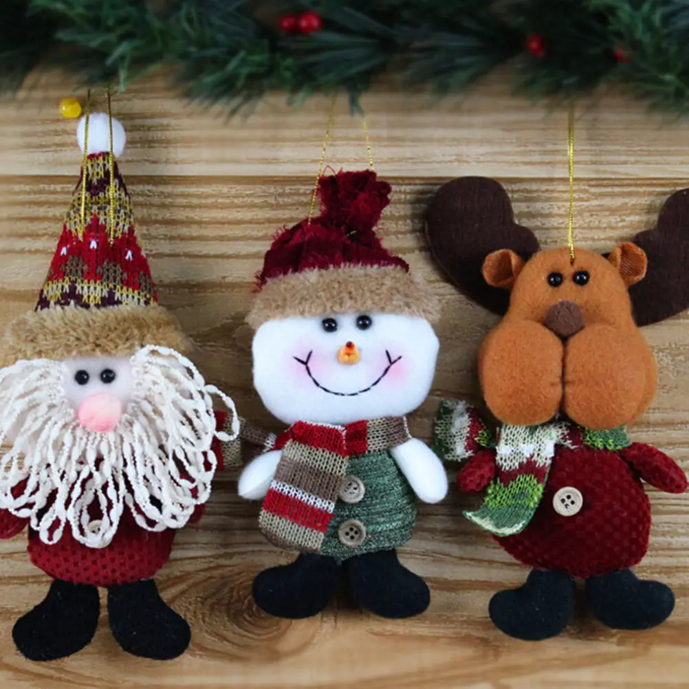 Image Christmas Tree Hanging Ornaments Santa Claus Snowman Deer Doll For Home Deocr Christmas Decoration Pendants Outside