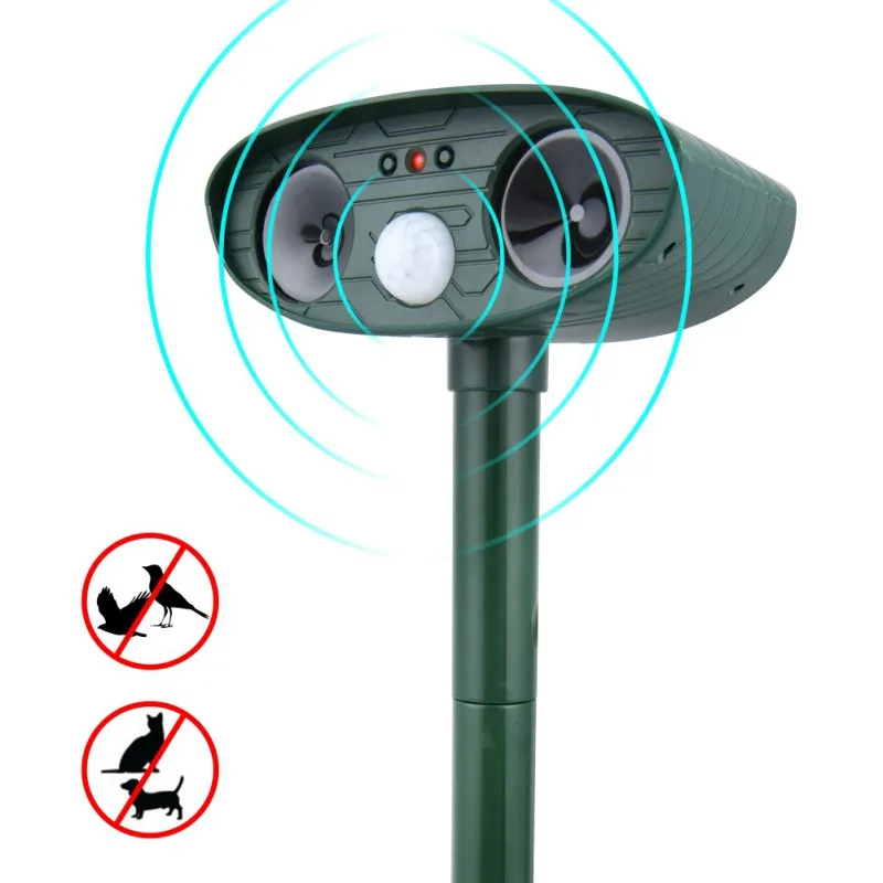 Outdoor Ultrasonic Cat Dog Insect Drive Implement Solar Powered and Waterproof Animal Repeller Deterrent Scarer Pest Control
Outdoor Ultrasonic Cat Dog Insect Drive Implement Solar Powered and Waterproof Animal Repeller Deterrent Scarer Pest Control