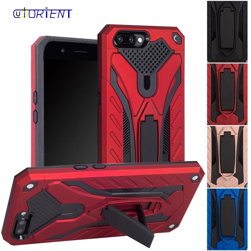 For OPPO R11 Stand Back Case OPPOR11 Hard PC and Soft Silicone TPU Hybrid Armor Full Cover R10 Bumper Funda Phone Coque | Мобильные