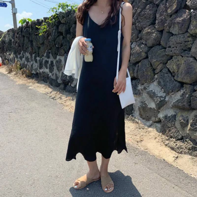 Women Summer Long Sexy V Neck Dress Spaghetti Strap Vestidos Straight Split Robe Femme Ete Black Sukienki Sommerkleid Jurk
Women Summer Long Sexy V Neck Dress Spaghetti Strap Vestidos Straight Split Robe Femme Ete Black Sukienki Sommerkleid Jurk