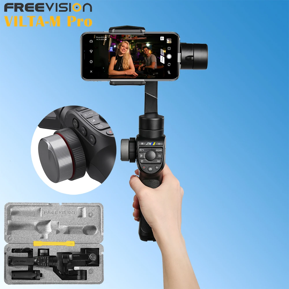 Freevision Vilta-M Pro 3-axis Handheld Gimbal Smartphone Stabilizer For Phone IPhone Huawei Gopro Vlog Samsung Stabilizer Phone
Freevision Vilta-M Pro 3-axis Handheld Gimbal Smartphone Stabilizer For Phone IPhone Huawei Gopro Vlog Samsung Stabilizer Phone