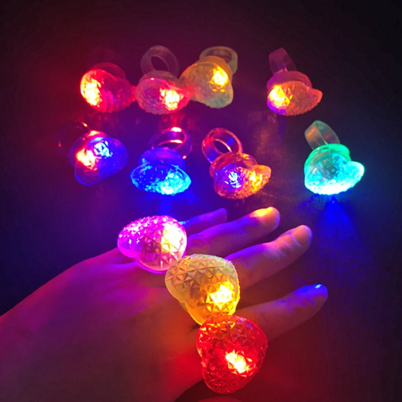 60pcs luminous glow Ring LED Heart Ring Colorful Women Mens Wedding rave festival Valentine's day Party Accessories Kids
60pcs luminous glow Ring LED Heart Ring Colorful Women Mens Wedding rave festival Valentine's day Party Accessories Kids