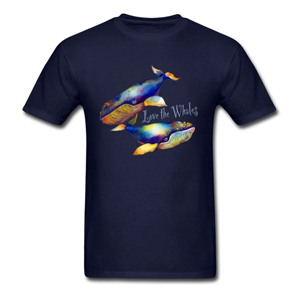 Love the Whales T-shirts Hip Hop Short Sleeve Hip hop 100% Cotton O-Neck Adult Tops Tees cosie Tee Shirt Summer Love the Whales navy