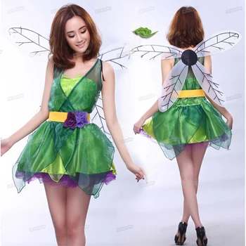 New Women Flower Fairy Dress Green Elf Sprite Halloween Cosplay Tutu Dress Clothes Christmas Costume with wing
New Women Flower Fairy Dress Green Elf Sprite Halloween Cosplay Tutu Dress Clothes Christmas Costume with wing
