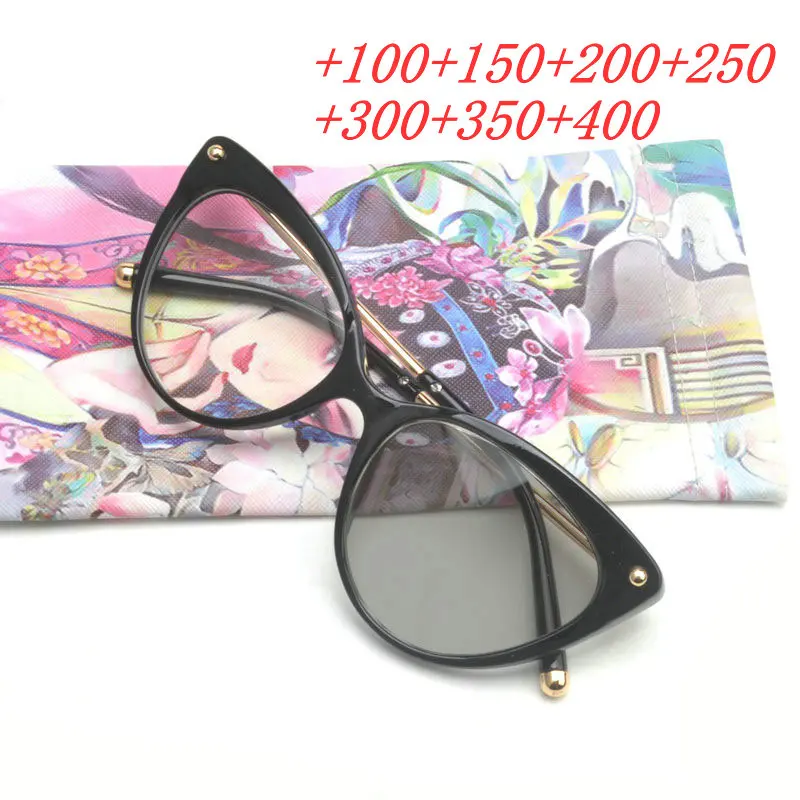 New women Photochromic Reading Glasses cat Small Presbyopia Eyeglasses sunglasses discoloration with diopters with box FML
New women Photochromic Reading Glasses cat Small Presbyopia Eyeglasses sunglasses discoloration with diopters with box FML