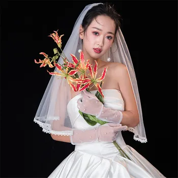 ISHSY New Lace trimmed edge Tulle Bridal weeding Veil Short white Ivory Veil with comb Voile Mariage Dentelle velo de novia 2019
ISHSY New Lace trimmed edge Tulle Bridal weeding Veil Short white Ivory Veil with comb Voile Mariage Dentelle velo de novia 2019
