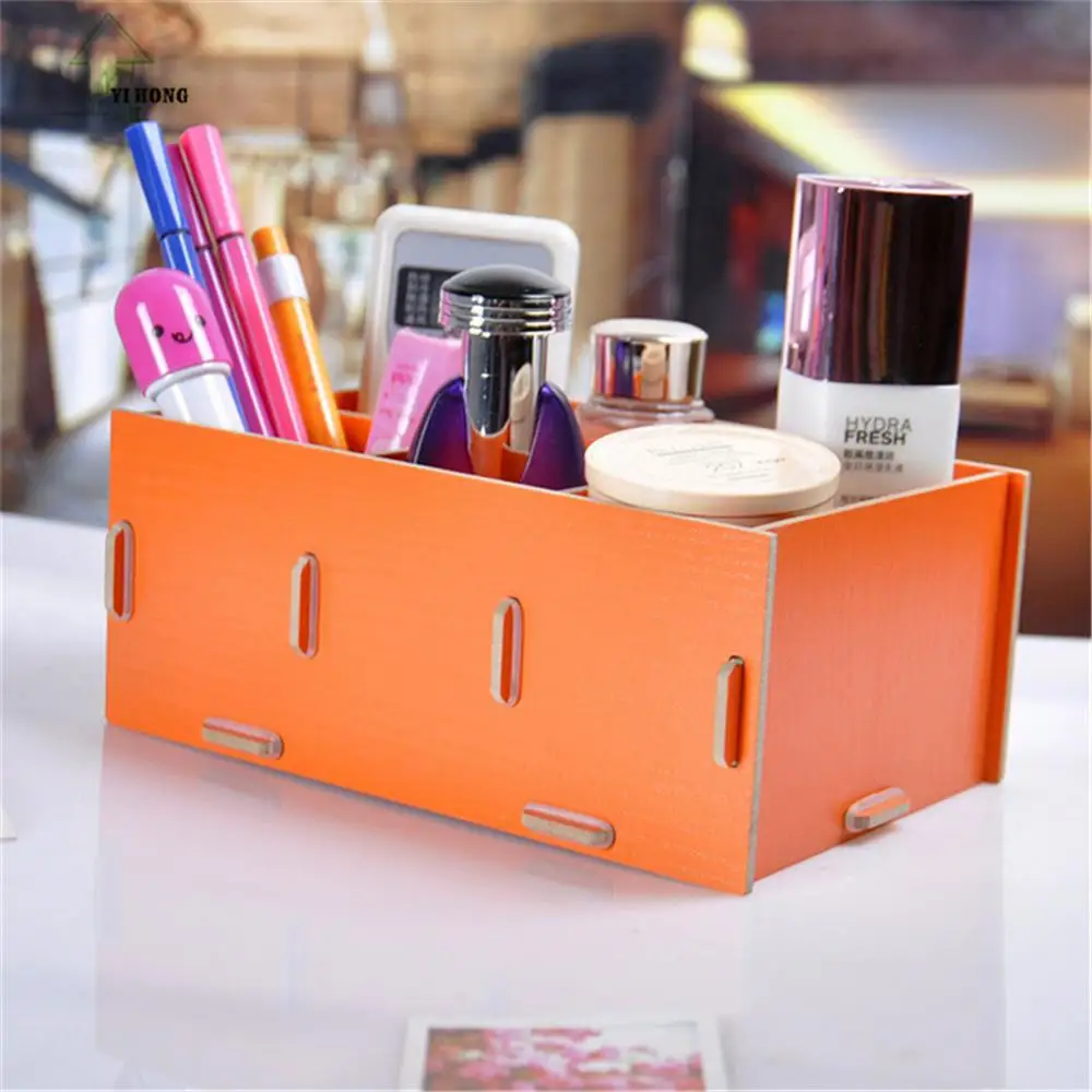 

YIHONG Multifunction Retro DIY Desktop Storage Box Racks Remote Control Jewelry Cosmetic Sundries Perfume Storage Boxes Shelf 3c