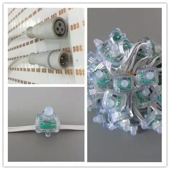 Square type DC5V addressable 12mm WS2811 led smart pixel node,RGB full color;RGB 20AWG all WHITE wire,IP68;with 13.5mm pigtail
Square type DC5V addressable 12mm WS2811 led smart pixel node,RGB full color;RGB 20AWG all WHITE wire,IP68;with 13.5mm pigtail