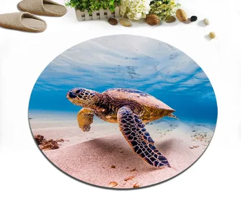 Round Living Room Cushion Kitchen Floor Area Rugs Bathroom Non-Slip Carpet Door Mat Sea Turtle Cruises In The Warm Shallow Water 
Round Living Room Cushion Kitchen Floor Area Rugs Bathroom Non-Slip Carpet Door Mat Sea Turtle Cruises In The Warm Shallow Water