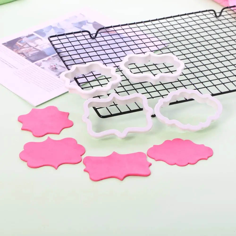 4pcs/set Plastic Plaque Frame Cookie Cutter DIY Biscuit Fondant Cake Mold Cake Decorating Tools Baking Accessories
4pcs/set Plastic Plaque Frame Cookie Cutter DIY Biscuit Fondant Cake Mold Cake Decorating Tools Baking Accessories
