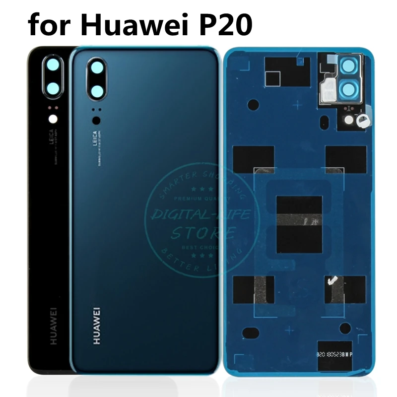 Задняя крышка аккумуляторного отсека для Huawei P20 стеклянная камеры корпус двери