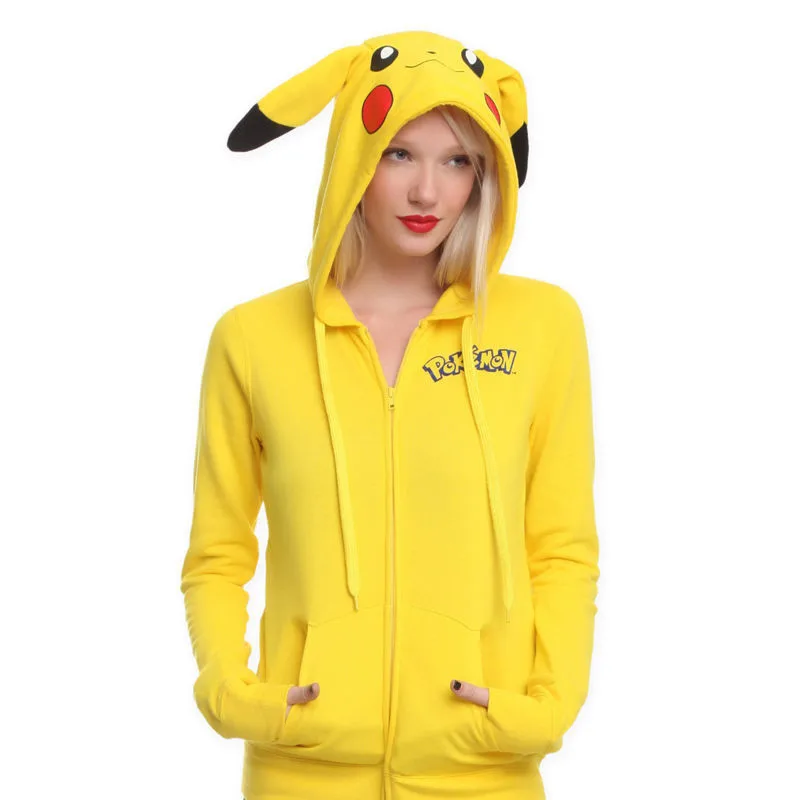 Fashion Women Jacket Yellow Harajuku Solid Pokemon Pikachu Printed Costume Tail Zip Totoro Hoodies Sweatshirt Sudaderas Mujer XS
Fashion Women Jacket Yellow Harajuku Solid Pokemon Pikachu Printed Costume Tail Zip Totoro Hoodies Sweatshirt Sudaderas Mujer XS