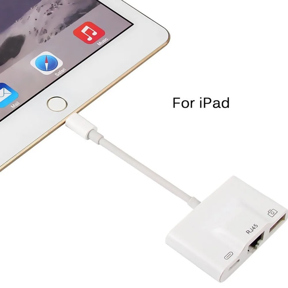 3 in 1 Charger Adapter connector For Lightning to LAN 100Mbps Ethernet RJ45 Adapter OTG USB Camera Reader For iPhone/iPad
3 in 1 Charger Adapter connector For Lightning to LAN 100Mbps Ethernet RJ45 Adapter OTG USB Camera Reader For iPhone/iPad