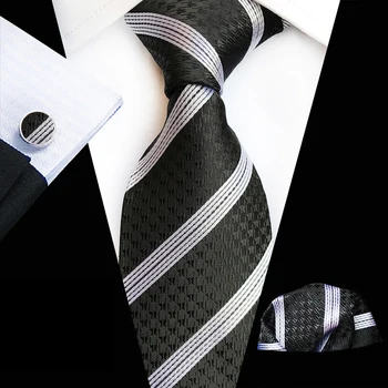 3 Pcs/Set 8cm Man Formal Ties Set Black White Striped Necktie with Handkerchief Cufflink
3 Pcs/Set 8cm Man Formal Ties Set Black White Striped Necktie with Handkerchief Cufflink