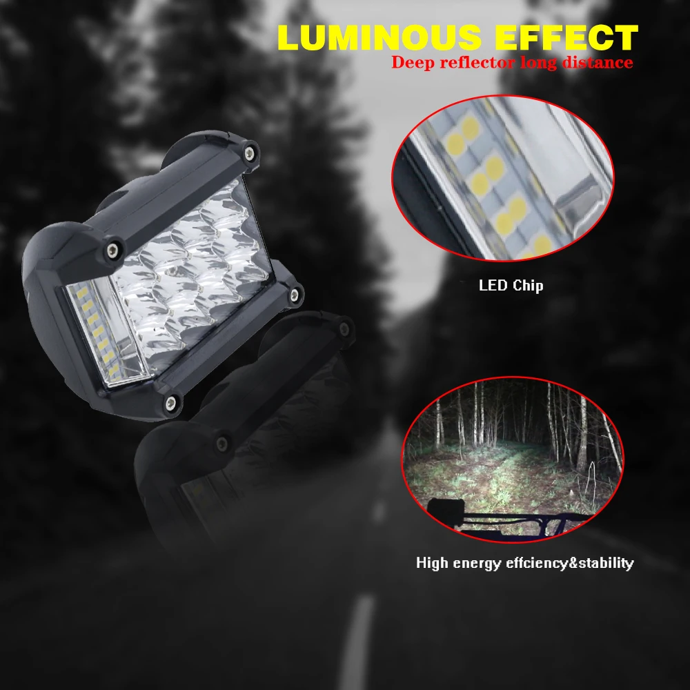 2pcs 4 57W LED Work Light Flood 4x4 Offroad Led Bar Light Driving Lamp Headlight Trucks Boat ATV SUV 4WD 12v 24v (24)