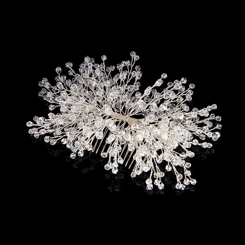 Hand made Silver Crystal Beads Hair Comb For Wedding Bride Head Piece Hair Jewelry Hair Accessories For women and Girl
Hand made Silver Crystal Beads Hair Comb For Wedding Bride Head Piece Hair Jewelry Hair Accessories For women and Girl