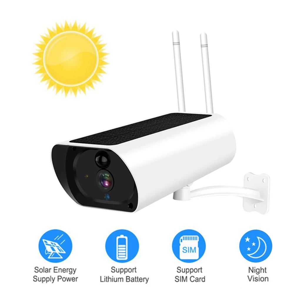 1080P Solar IP Camera 2MP Wireless Wi-Fi Security Surveillance Waterproof Outdoor IR Night Vision Surveillance Dual antenna
1080P Solar IP Camera 2MP Wireless Wi-Fi Security Surveillance Waterproof Outdoor IR Night Vision Surveillance Dual antenna