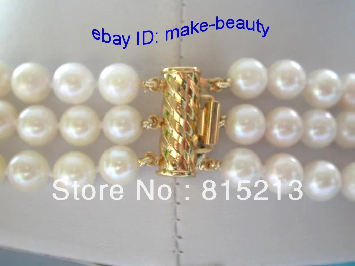 ddh00530 stunning 3rows 7mm round white Akoya saltwater pearls necklace 14K gold
ddh00530 stunning 3rows 7mm round white Akoya saltwater pearls necklace 14K gold
