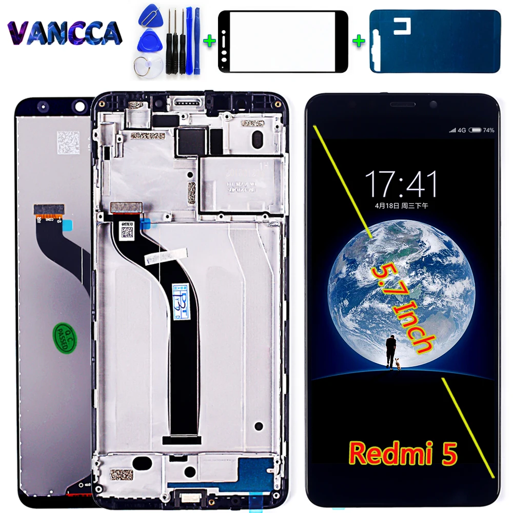5.7 inch LCD display For Xiaomi Redmi 5 touch screen Digitizer Assembly 1440*720 Frame Black with Free Tempered Glass and Tools
5.7 inch LCD display For Xiaomi Redmi 5 touch screen Digitizer Assembly 1440*720 Frame Black with Free Tempered Glass and Tools