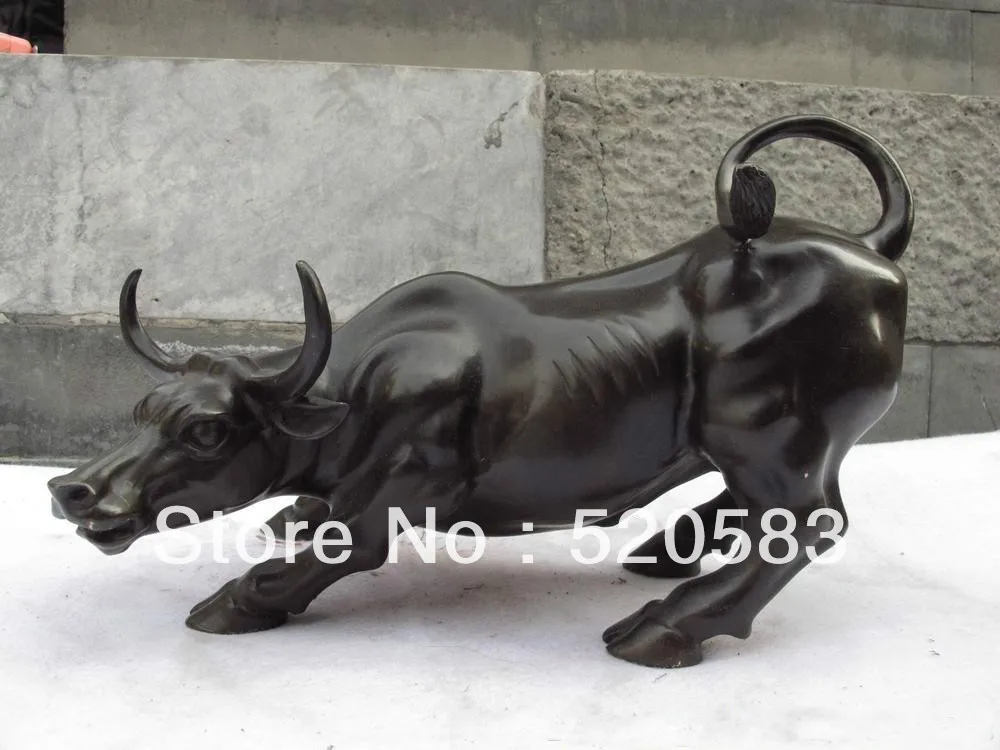 free 7.5 Chinese pure Bronze Copper carved Wall Street Fierce Bull OX fengshui Statue fast
free 7.5 Chinese pure Bronze Copper carved Wall Street Fierce Bull OX fengshui Statue fast