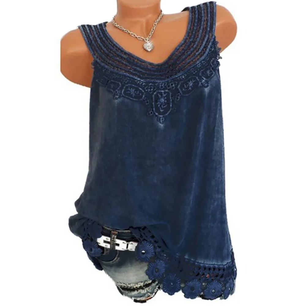 Summer Women Vest Tops O-Neck Pure color Sleeveless Lace Tank Plus Size Ladies Loose Tops Shirt Fashion Casual Female Vest /PT
Summer Women Vest Tops O-Neck Pure color Sleeveless Lace Tank Plus Size Ladies Loose Tops Shirt Fashion Casual Female Vest /PT