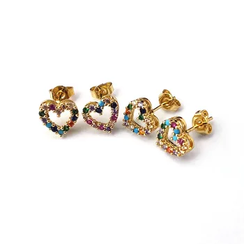 10Pairs Newest Fashion Heart shape Stud Earrings,Micro Pave rainbow Cubic Zirconia Earrings Women Jewelry ER908
10Pairs Newest Fashion Heart shape Stud Earrings,Micro Pave rainbow Cubic Zirconia Earrings Women Jewelry ER908