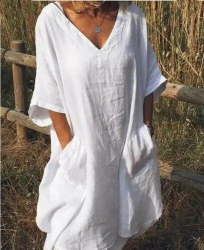 2019 Newest Women Boho Summer Half Sleeve V Neck Sundress Female Ladies Loose Casual Beach Dress Outfits Clothes Plus Size S-XXL
2019 Newest Women Boho Summer Half Sleeve V Neck Sundress Female Ladies Loose Casual Beach Dress Outfits Clothes Plus Size S-XXL