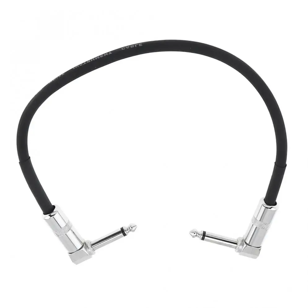 

40cm / 16inch Guitar Effect Pedal Instrument Patch Cable with 1/4 Inch 6.35mm Silver Right Right-angle Plug