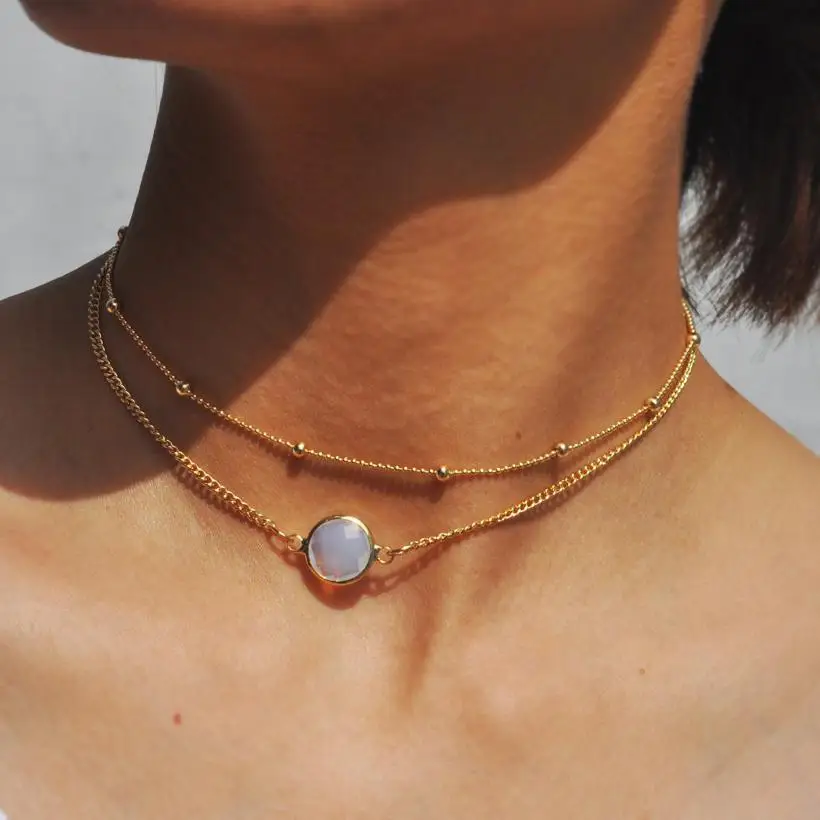 Double Layered Necklace With Dainty Chain Mutli Layer Choker Necklace Gold Color Opal Stone Pendant Necklace For Women Jewelry
Double Layered Necklace With Dainty Chain Mutli Layer Choker Necklace Gold Color Opal Stone Pendant Necklace For Women Jewelry