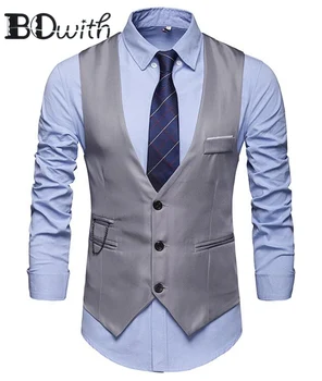 New Arrival Men's Sleeveless Grey Slim Fit Suit Vest Double Breasted Eight Buttons Business Dating Wedding Dress Waistcoat
New Arrival Men's Sleeveless Grey Slim Fit Suit Vest Double Breasted Eight Buttons Business Dating Wedding Dress Waistcoat