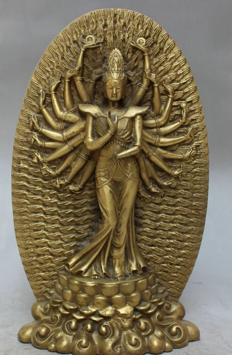 song voge gem S3219 10" Tibet Brass Lotus 1000 Arms Avalokiteshvara Kwan-yin GuanYin Goddess Statue
song voge gem S3219 10" Tibet Brass Lotus 1000 Arms Avalokiteshvara Kwan-yin GuanYin Goddess Statue