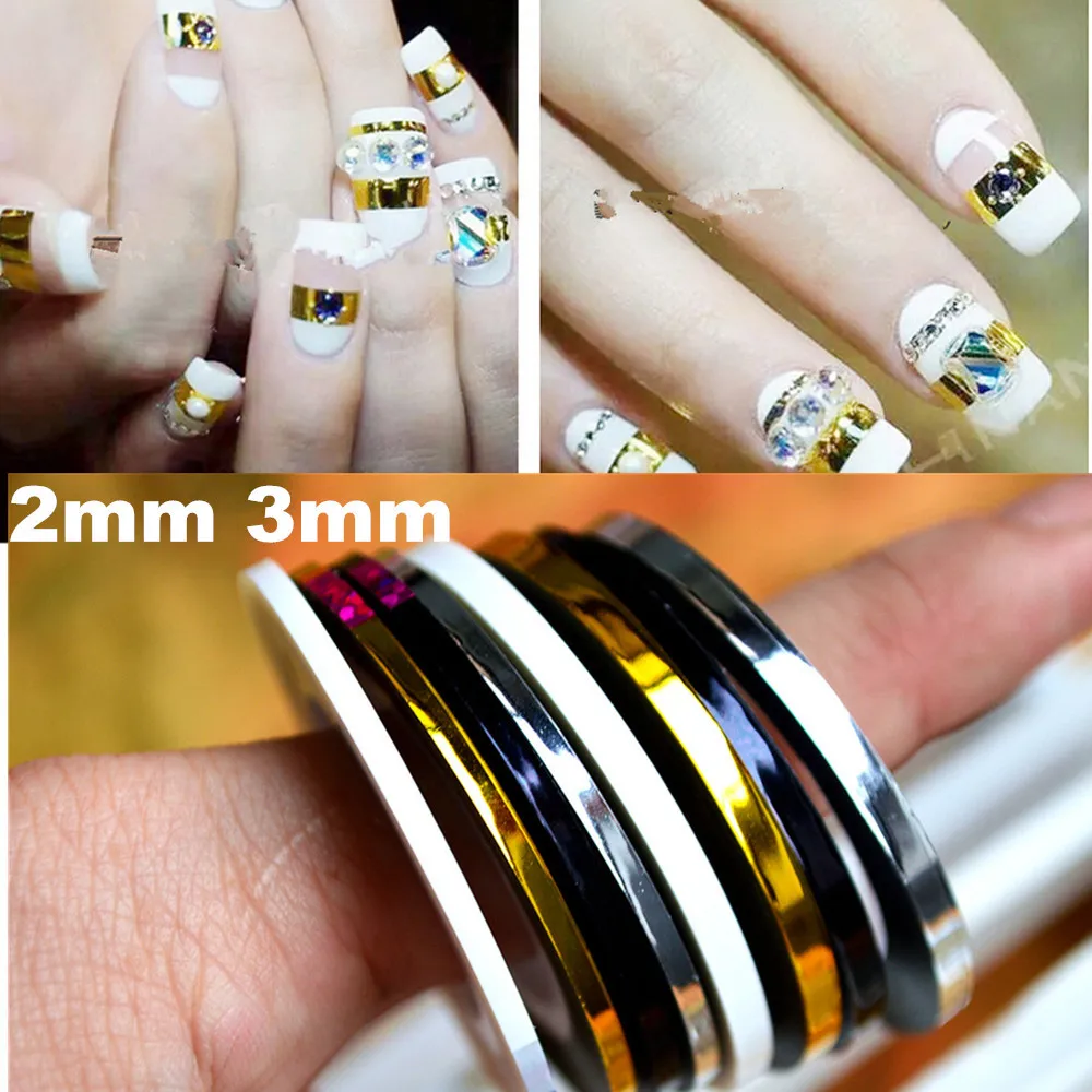 1X Nail Art Rolls Striping Tape NEW 2mm 3mm Foils Tape Metallic Yarn Line Glue Adhesive Sticker Decals Nail Decorations TRNC125
1X Nail Art Rolls Striping Tape NEW 2mm 3mm Foils Tape Metallic Yarn Line Glue Adhesive Sticker Decals Nail Decorations TRNC125