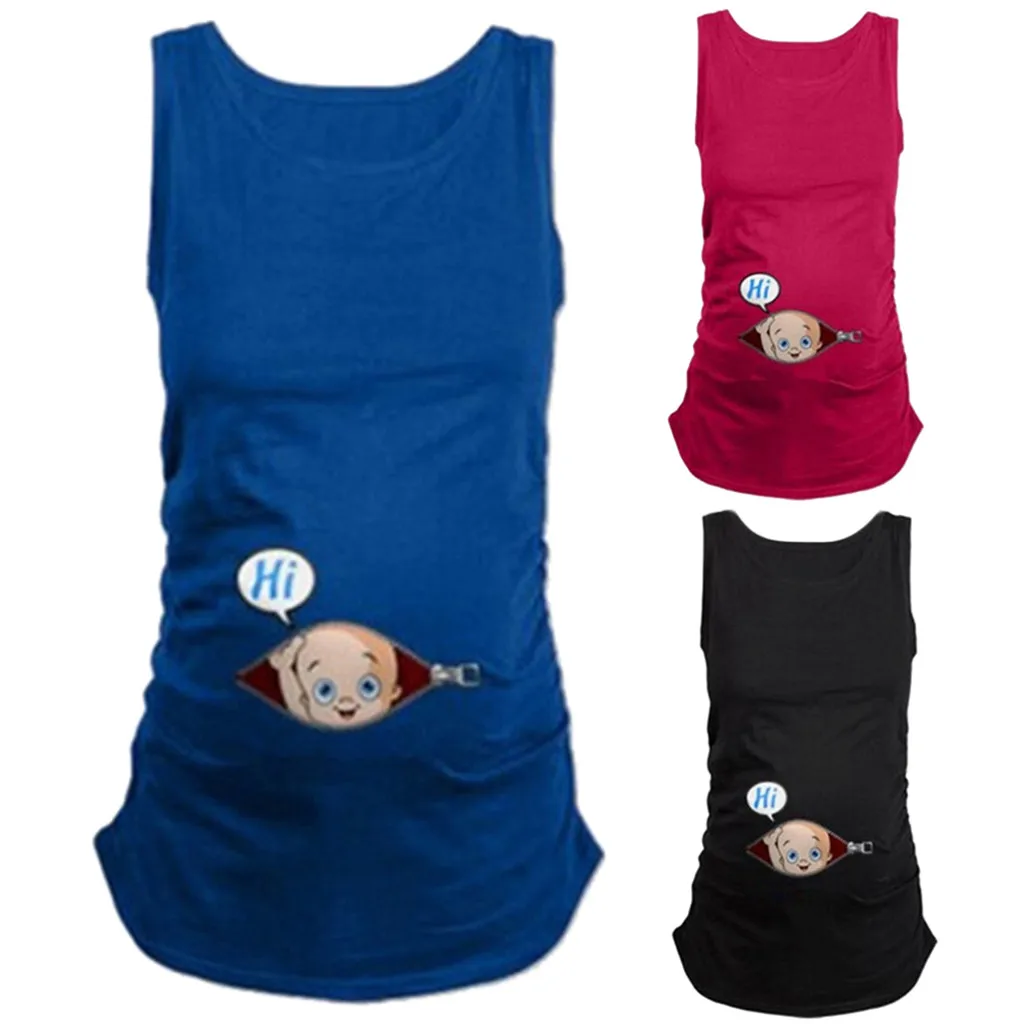 Women Maternity Shirt Sleeveless Vest Pregnancy Shirts Cute Kid Pattern Pregnant Top Summer Maternity Tops Blouse Allaitement
Women Maternity Shirt Sleeveless Vest Pregnancy Shirts Cute Kid Pattern Pregnant Top Summer Maternity Tops Blouse Allaitement