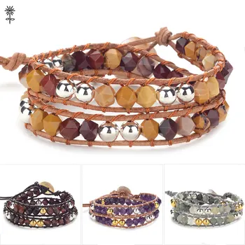 2 Layer Boho Natural Stone Leather Wrap Bracelet Beaded Bracelet with Leather Rope Weaving Bracelet Jewelry
2 Layer Boho Natural Stone Leather Wrap Bracelet Beaded Bracelet with Leather Rope Weaving Bracelet Jewelry