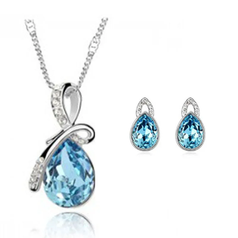 2014 new fashion silver plated crystal jewellery set water drop wedding earring Pendants Necklaces Jewelry Sets for women
2014 new fashion silver plated crystal jewellery set water drop wedding earring Pendants Necklaces Jewelry Sets for women