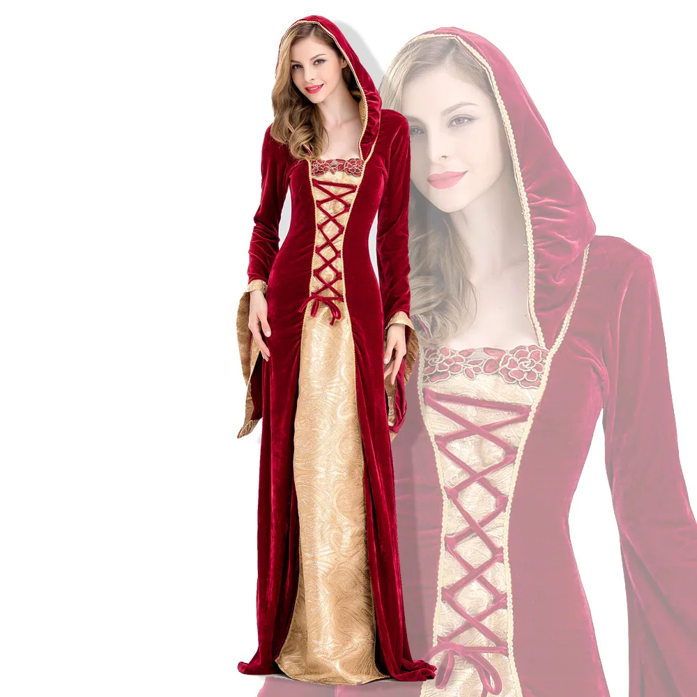 Medieval Sexy Gothic Witch Hooded Dress Adult Women Halloween Costumes Vampire Witch Party Masquerade Long Dress
Medieval Sexy Gothic Witch Hooded Dress Adult Women Halloween Costumes Vampire Witch Party Masquerade Long Dress