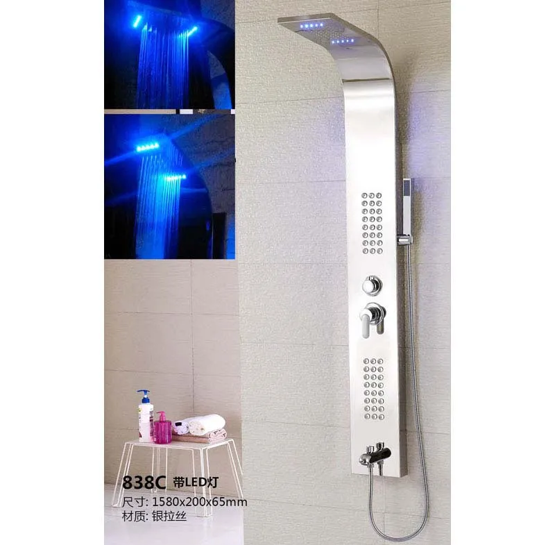 Smart shower screen manufacturers wholesale stainless steel multi-function LED lights rain shower set white light blue light
Smart shower screen manufacturers wholesale stainless steel multi-function LED lights rain shower set white light blue light