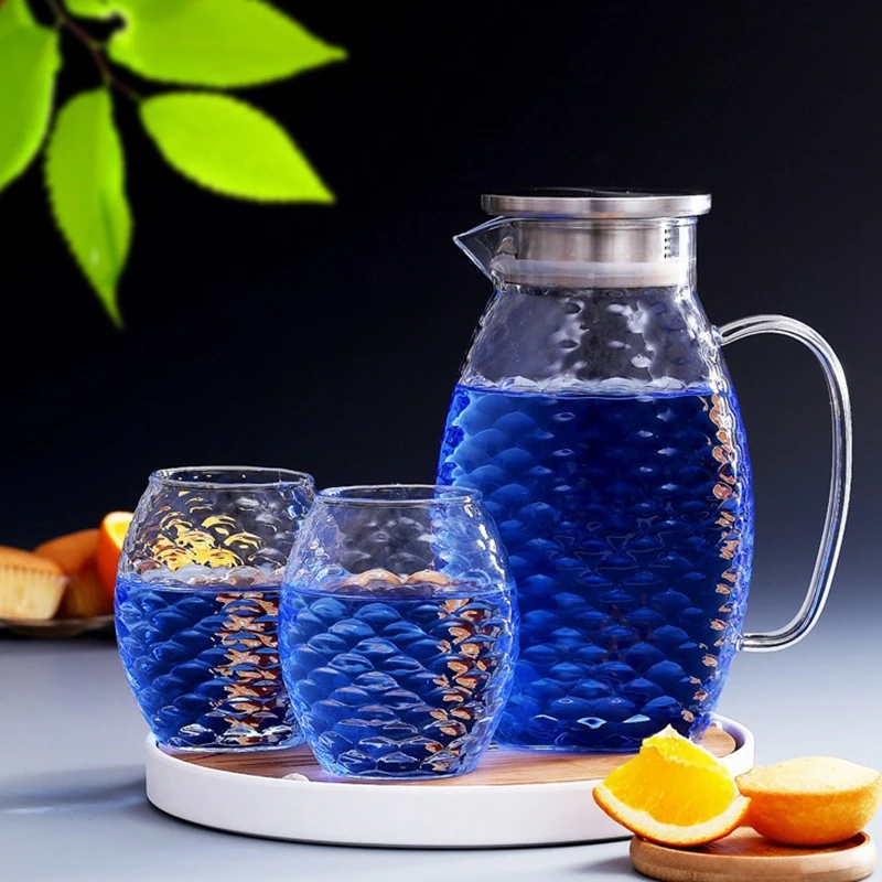 1.5L/2L Fish Scale Shape Glass Water Jug Set Cha Tea Pot Pitcher Champagne Cocktail Jug And Cup Lemonade Fruit Juice Drinkware
1.5L/2L Fish Scale Shape Glass Water Jug Set Cha Tea Pot Pitcher Champagne Cocktail Jug And Cup Lemonade Fruit Juice Drinkware