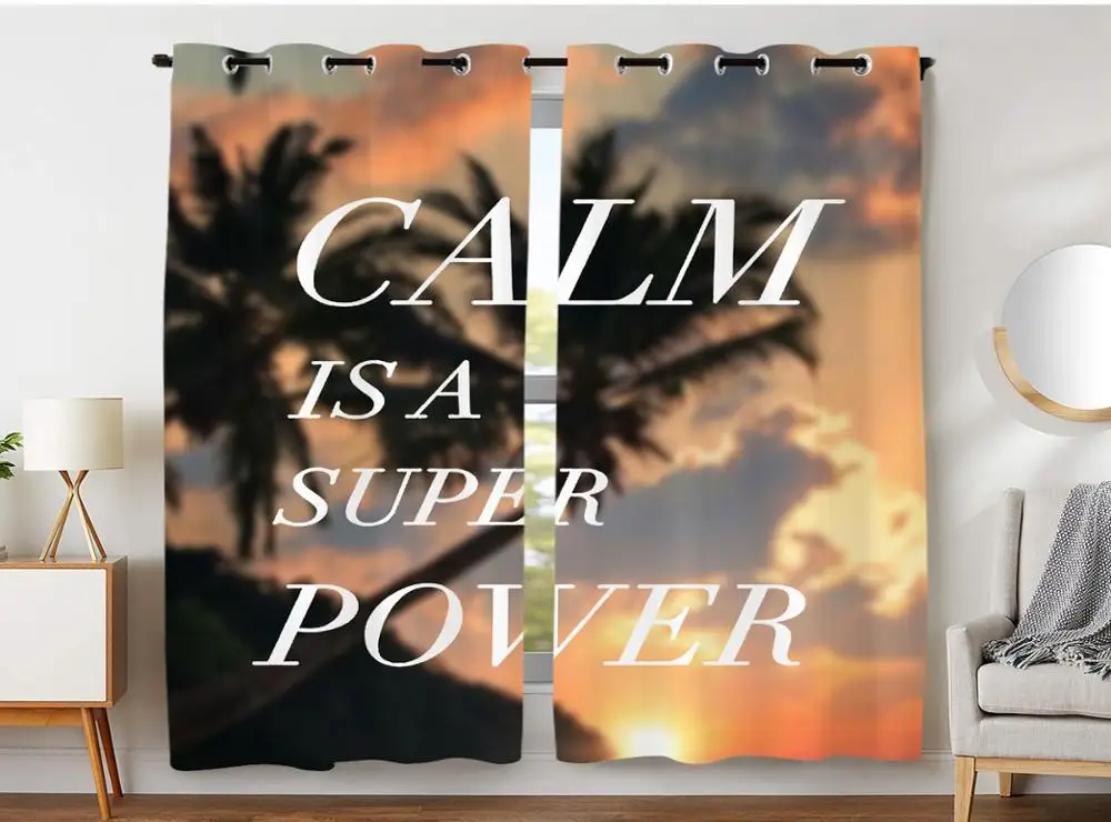 Blackout Curtains Darkening 2 Panels Grommet Window Curtain for Bedroom Calm Is a Super Power Coconut Tree Sunset
Blackout Curtains Darkening 2 Panels Grommet Window Curtain for Bedroom Calm Is a Super Power Coconut Tree Sunset