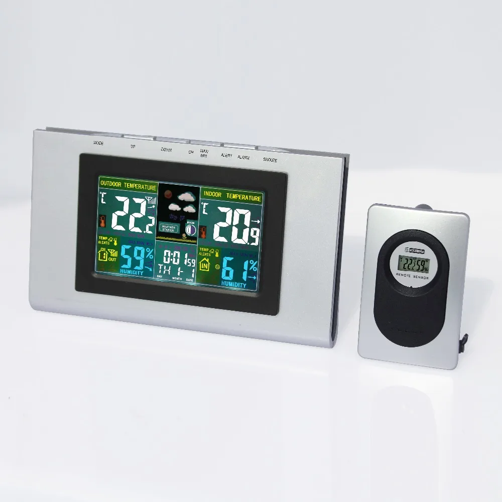 JIMEI H127G-COLOR Wireless Colorful LCD Display Indoor Outdoor thermometer hygrometer Weather Station Electronic Desk Clock
JIMEI H127G-COLOR Wireless Colorful LCD Display Indoor Outdoor thermometer hygrometer Weather Station Electronic Desk Clock