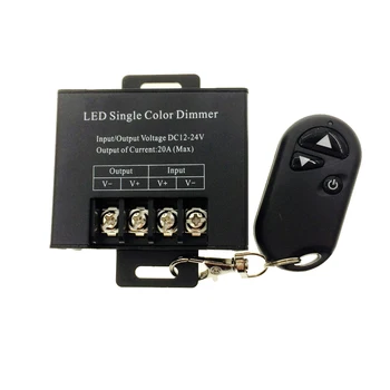 DC 12-24V 20A LED Strip Single Color Light RF Dimmer With 3 Keys Remote Controller for 5050 3528 Single Color LED Strip
DC 12-24V 20A LED Strip Single Color Light RF Dimmer With 3 Keys Remote Controller for 5050 3528 Single Color LED Strip