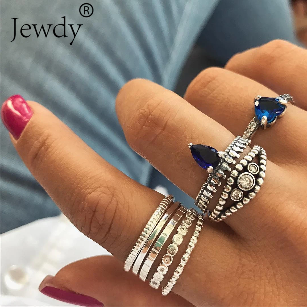 8PCS/Lot Blue Crystal Knuckle Midi Ring Sets Trendy Waterdrop Charm 2019 Boho Vintage Wedding Rings Women Anillos Mujer Jewelry
8PCS/Lot Blue Crystal Knuckle Midi Ring Sets Trendy Waterdrop Charm 2019 Boho Vintage Wedding Rings Women Anillos Mujer Jewelry