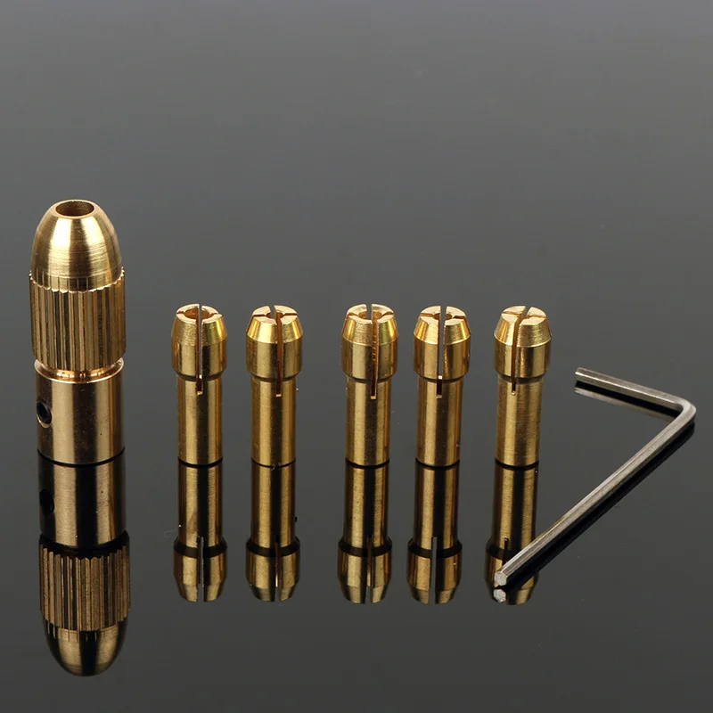 7pcs/set Micro Tool 1.0mm-3.0mm Brass Drill Chuck With Drill Holder And Mini Wrench for Dremel Rotary Tool Accessories
7pcs/set Micro Tool 1.0mm-3.0mm Brass Drill Chuck With Drill Holder And Mini Wrench for Dremel Rotary Tool Accessories