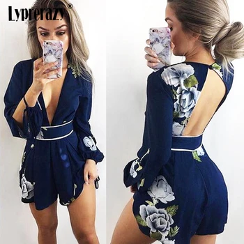Lyprerazy womens Backless Fashion Print Strap Playsuits Chest Bow Tie Hollow Out Floral Boho Beach Summer Loose Short Jumpsuit
Lyprerazy womens Backless Fashion Print Strap Playsuits Chest Bow Tie Hollow Out Floral Boho Beach Summer Loose Short Jumpsuit