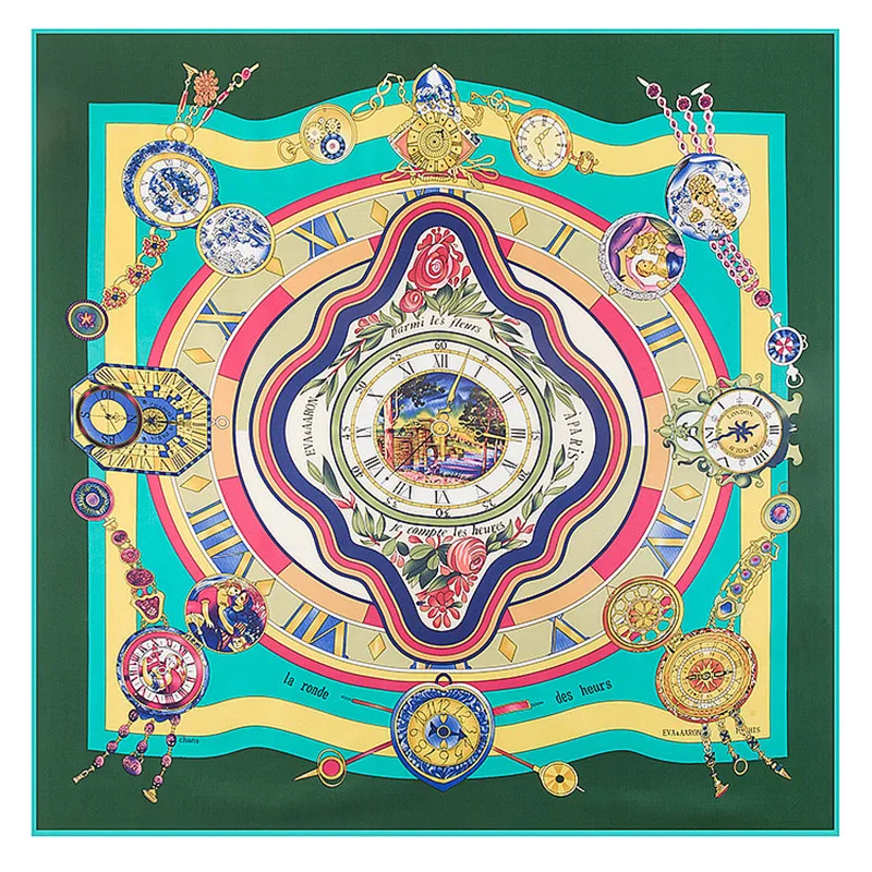 130 X130 Luxury Brand Vintage Roman Clock Twill Silk Scarves for Woman Rose Flower Pendant Print Bandana Big Hijab Square Scarf
130 X130 Luxury Brand Vintage Roman Clock Twill Silk Scarves for Woman Rose Flower Pendant Print Bandana Big Hijab Square Scarf