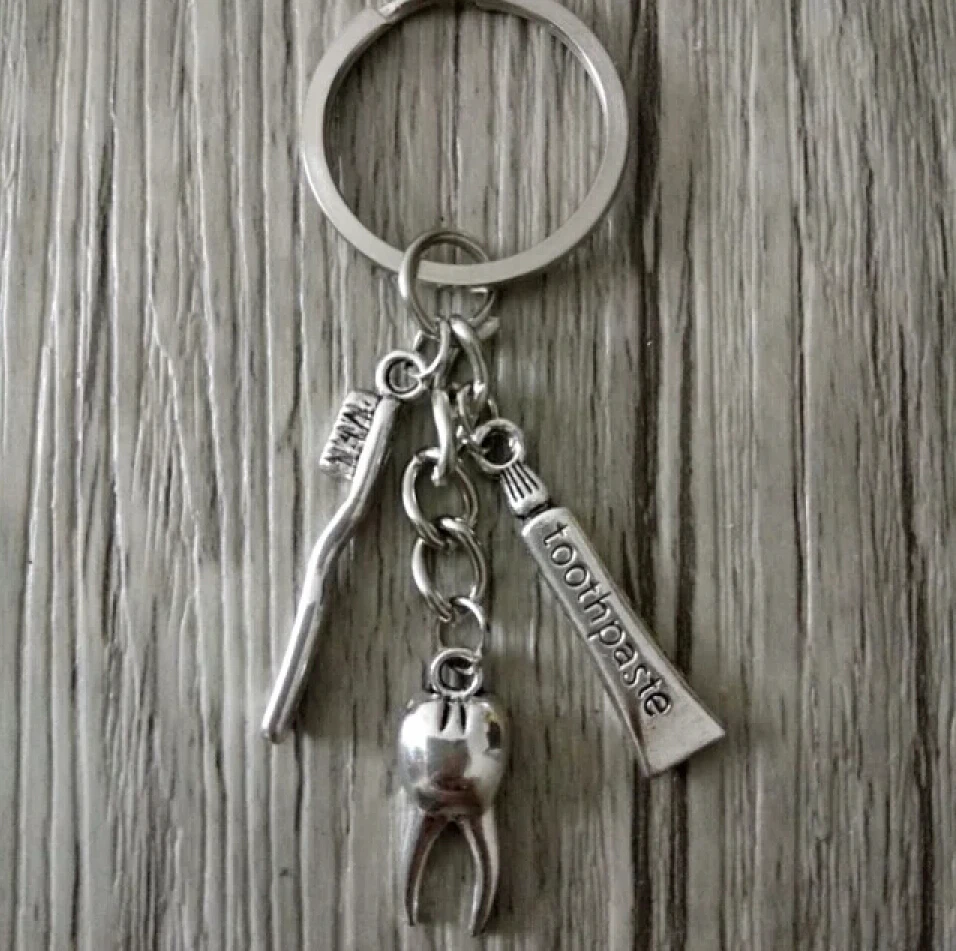 Fashion Retro Alloy"Toothpaste-Toothbrush-Teeth"key chain-simple atmosphere Pendant Fit charm keychain key ring Gift X166
Fashion Retro Alloy"Toothpaste-Toothbrush-Teeth"key chain-simple atmosphere Pendant Fit charm keychain key ring Gift X166