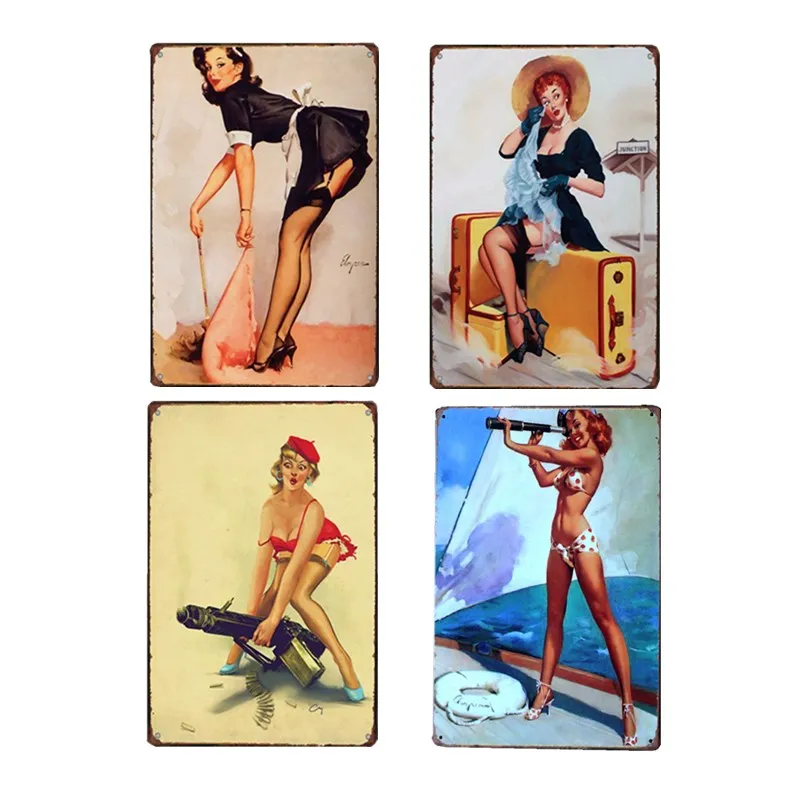 American Retro Poster Pin Up Girl Tin Signs Decoration Plaque Metal Vintage Cafe Club Bar Wall Decorative Home Decor 20x30 cm
American Retro Poster Pin Up Girl Tin Signs Decoration Plaque Metal Vintage Cafe Club Bar Wall Decorative Home Decor 20x30 cm