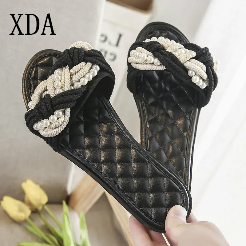 EFFGT Western Style Women's slipper Summer Tassel Rope Woven Winding Knit Fashion Pearly Peep Toe Flat Slipper Mules Casual Shoe
EFFGT Western Style Women's slipper Summer Tassel Rope Woven Winding Knit Fashion Pearly Peep Toe Flat Slipper Mules Casual Shoe
