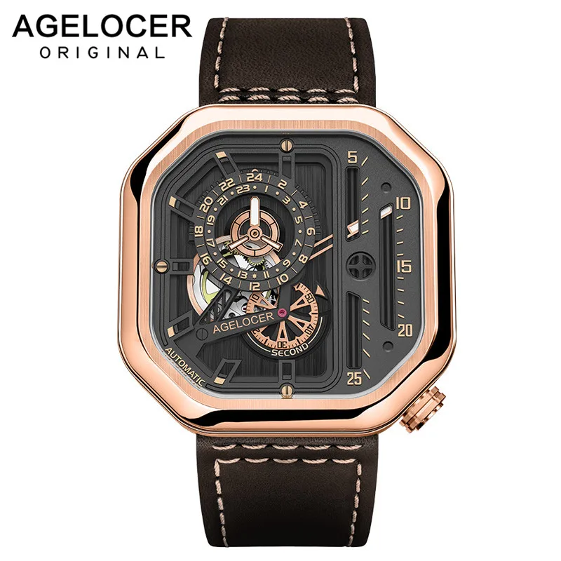 Часы наручные Agelocer 5603J3 Мужские механические брендовые Роскошные Дизайнерские